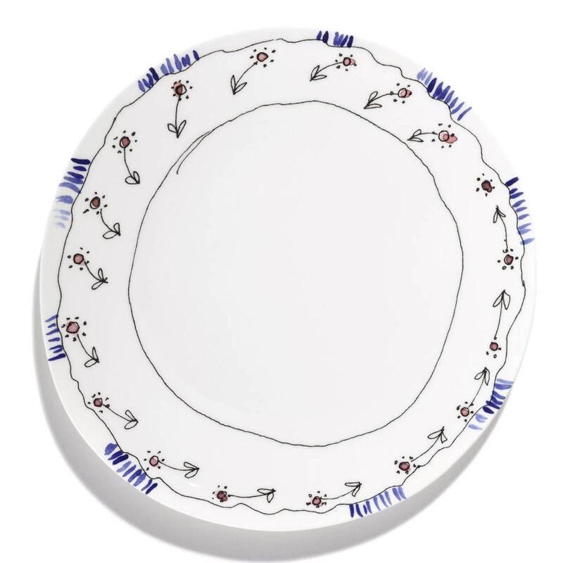 Marni Midnight Flowers Dinner Plates Set Of 2 - Anemone Milk image number 1